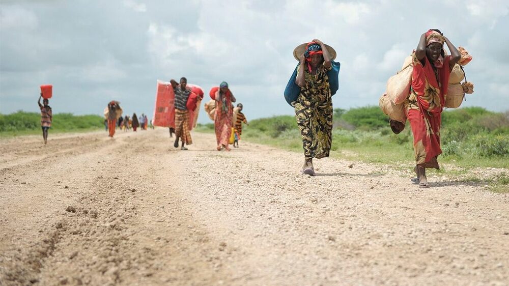 Des réfugiés climatiques quittent leur région en Somalie.